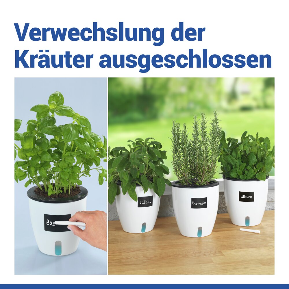 Selbstbewässernde Pflanztöpfe Ø 18 cm, 15-teilig  für automatische Pflanzenbewässerung