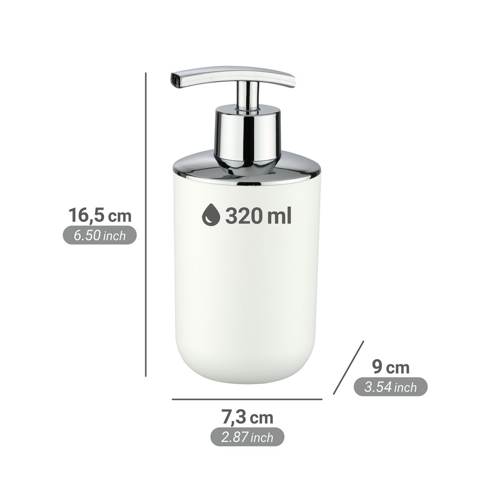 Seifenspender Mod. Brasil Weiß  nachfüllbar bis 320 ml