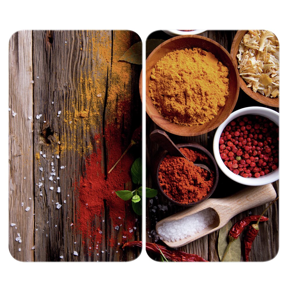 Herdabdeckplatte Universal Mod. Gewürze, 2er Set  für alle Herdarten geeignet