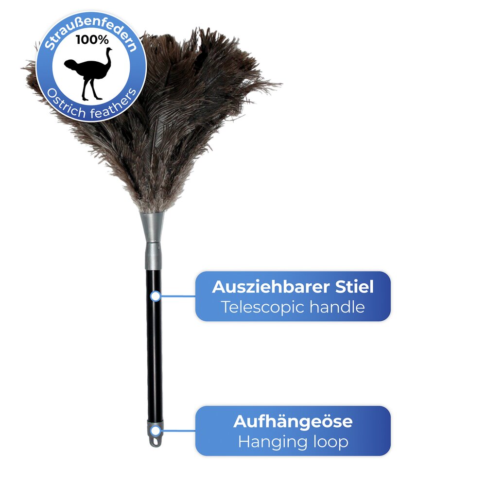 Teleskop Straußenfeder Staub-Magnet  wie ein Staubmagnet