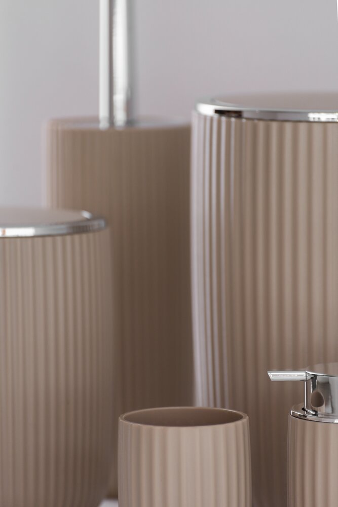 Schwingdeckeleimer Mod. Agropoli L Beige  Kosmetikeimer mit Schwingdeckel, 5,5 l