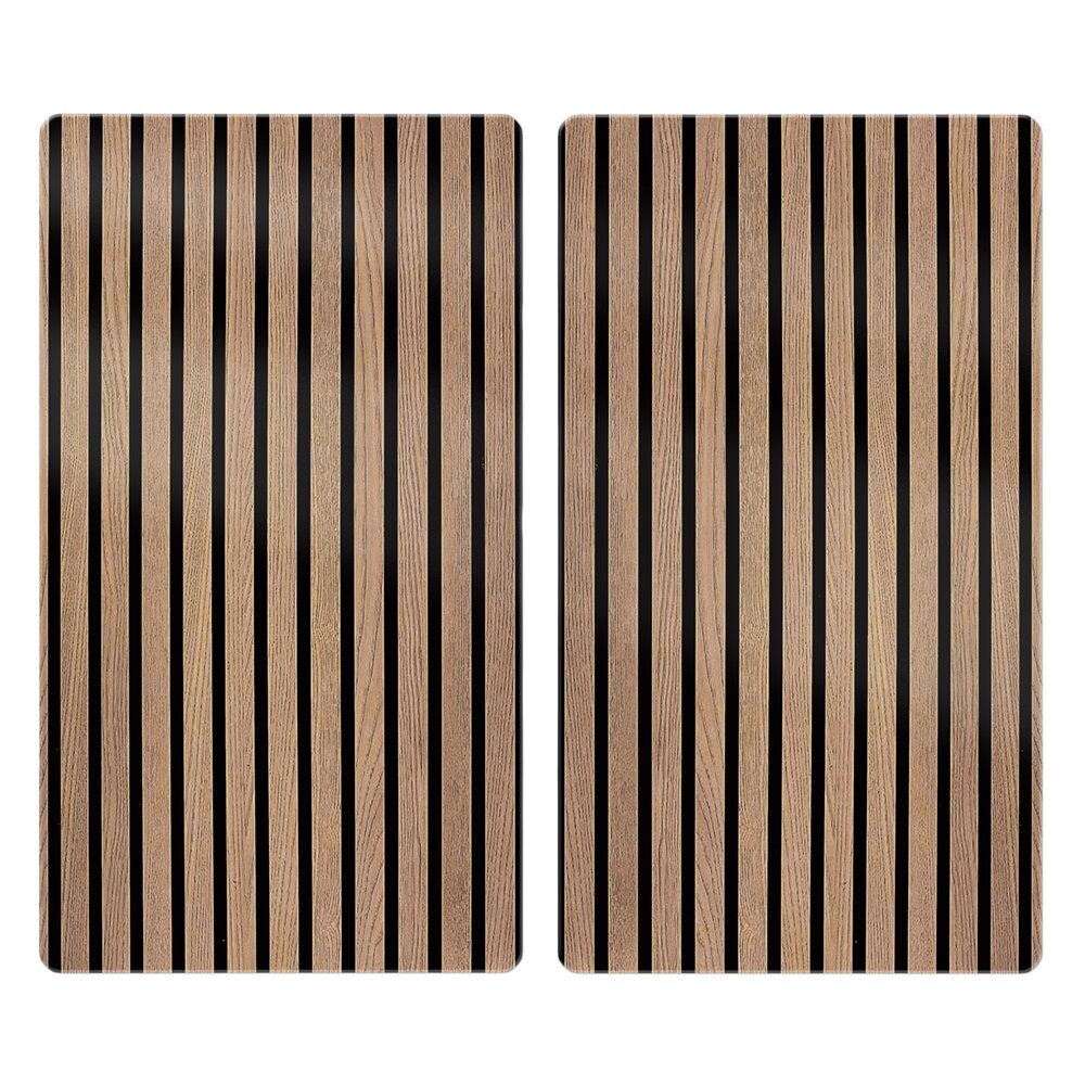 Couvre-plaques de cuisson Mod. Bois, lot de 2  pour vitrocéramique et induction