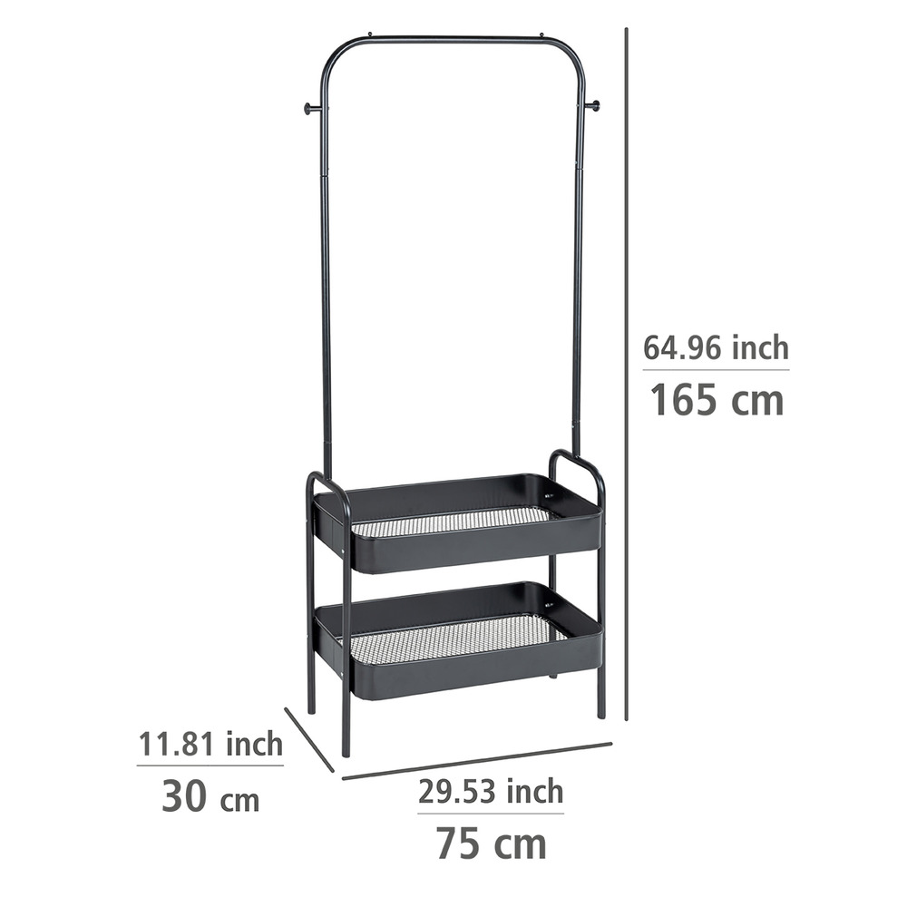 Kleiderständer Kali Schwarz  Für Nischen geeignet