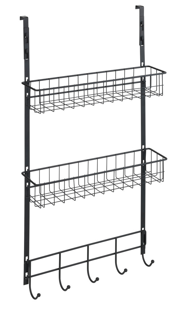 Türregal Schwarz  Hängeregal für zusätzlichen Stauraum