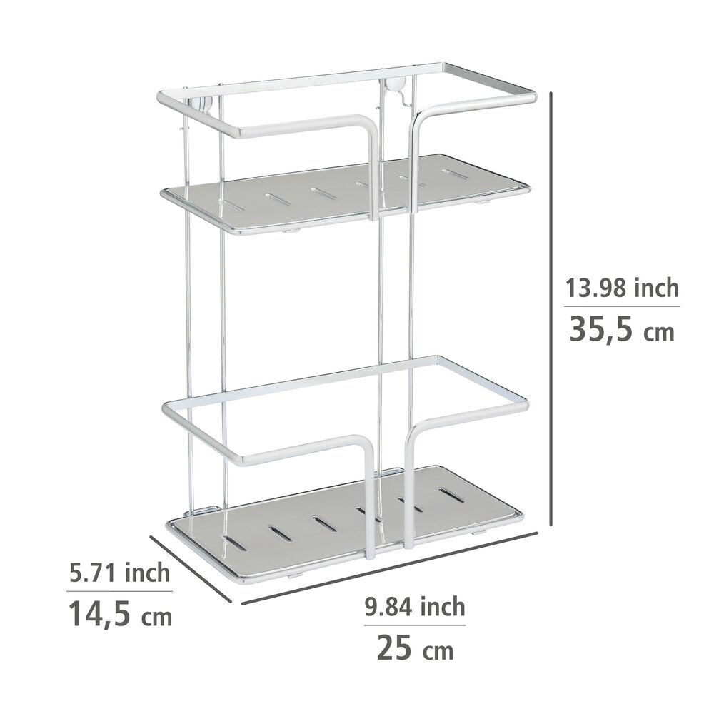 Roestvrij stalen wandplank Termoli 2 planken