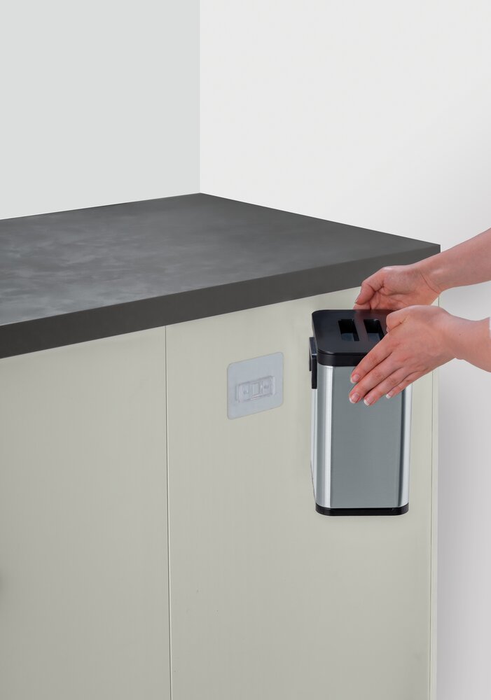 Abfallsammler Mod. Colin 3L, silber, Edelstahl/Kunststoff  mit Anti-Fingerprint-Finish