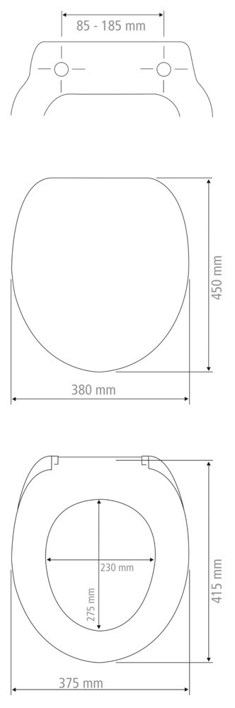 WC-Sitz Duroplast Mod. Faces  Schnellbefestigung aus rostfreiem Edelstahl, antibakterieller Duroplast