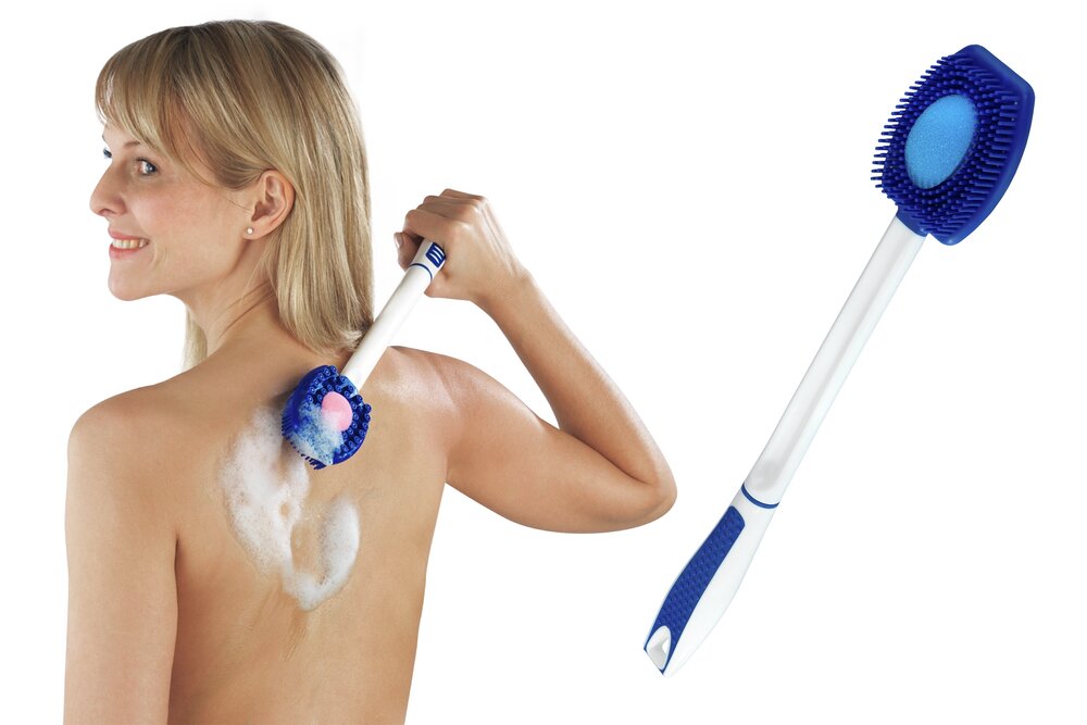 Silikon Wellness-Bürste 3in1  mit zwei Schwamm-Einsätzen