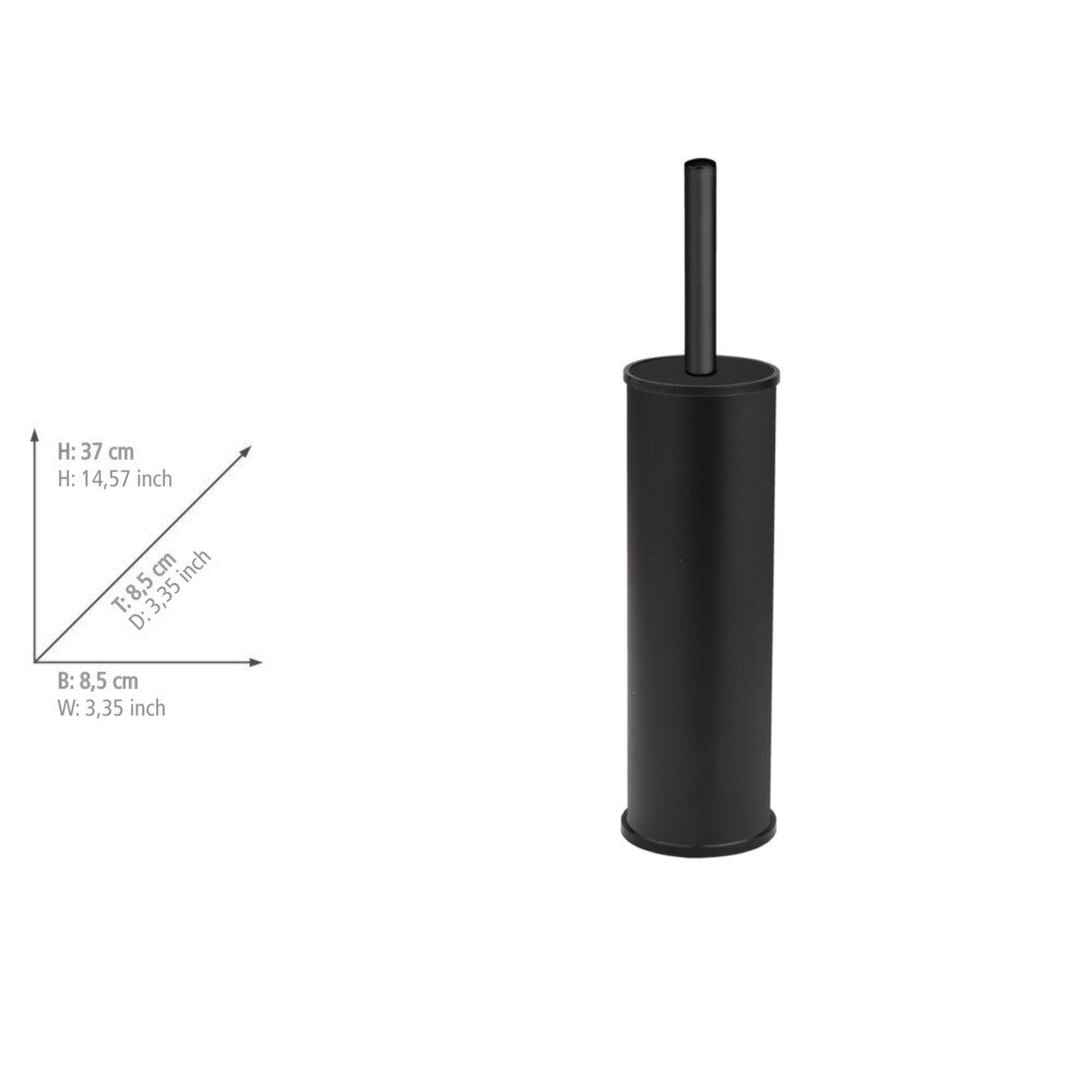 Garniture WC Olmedo Noir  en acier inoxydable, forme fermée
