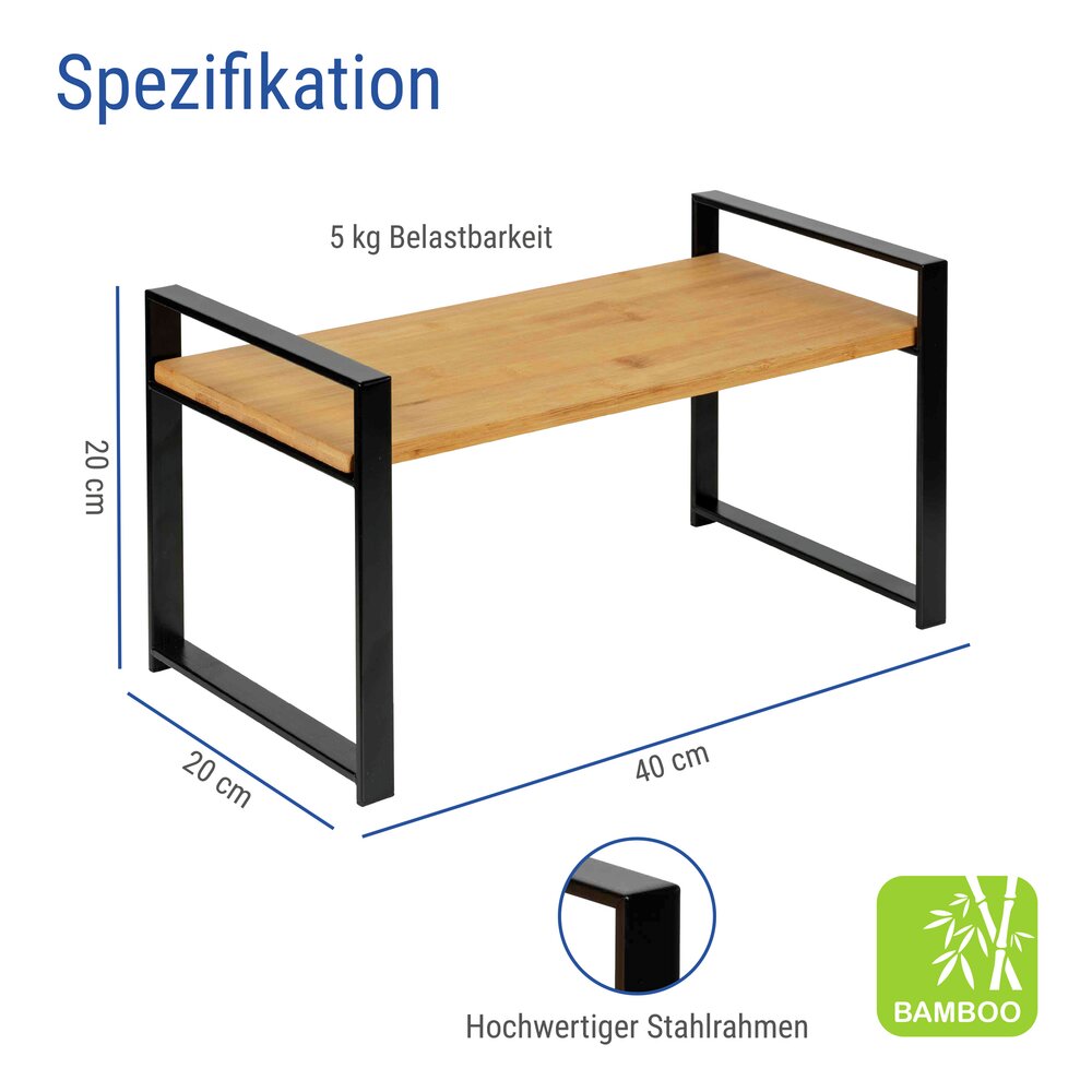Küchenregal Mod. Lou, mit Gewürzgläsern, 13-tlg.  1 Ablage