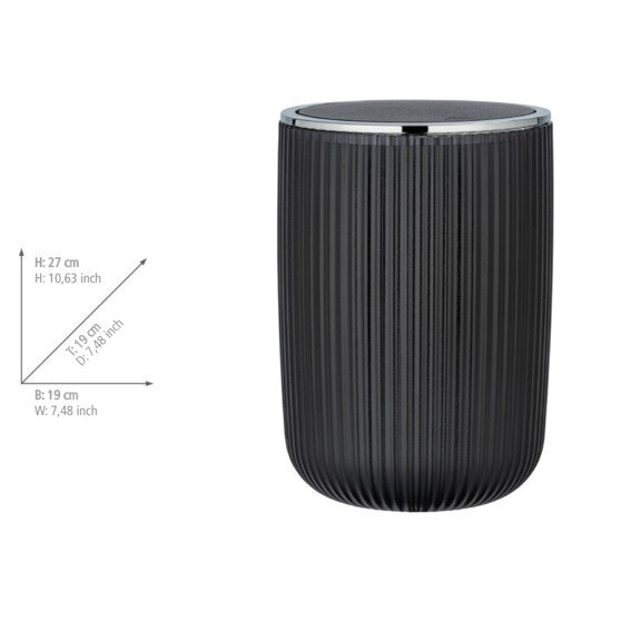 Schwingdeckeleimer Mod. Agropoli L Grau  Kosmetikeimer mit Schwingdeckel, 5,5 l