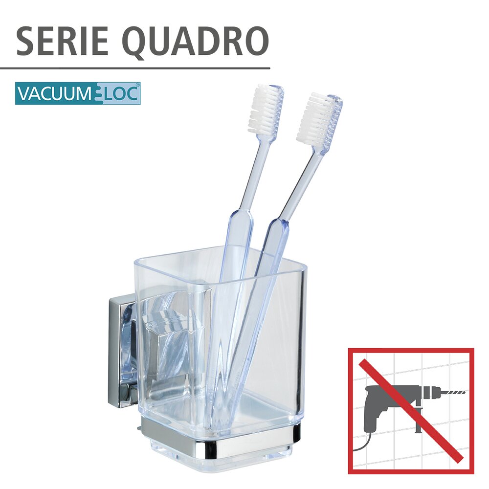 Vacuum-Loc® tandenborsteltrommel Quadro roestvrij staal