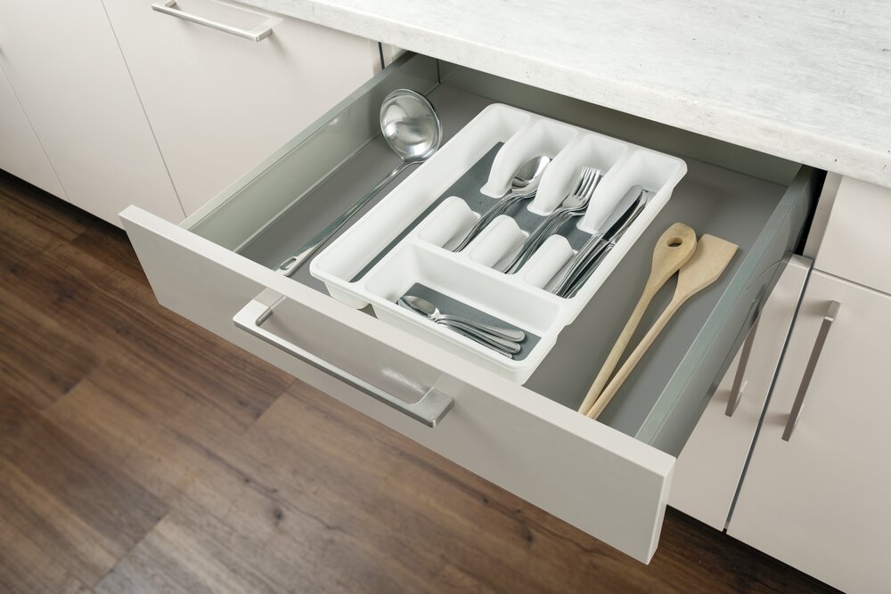 Anti-slip bestekbakje 5 vakken, set van 2