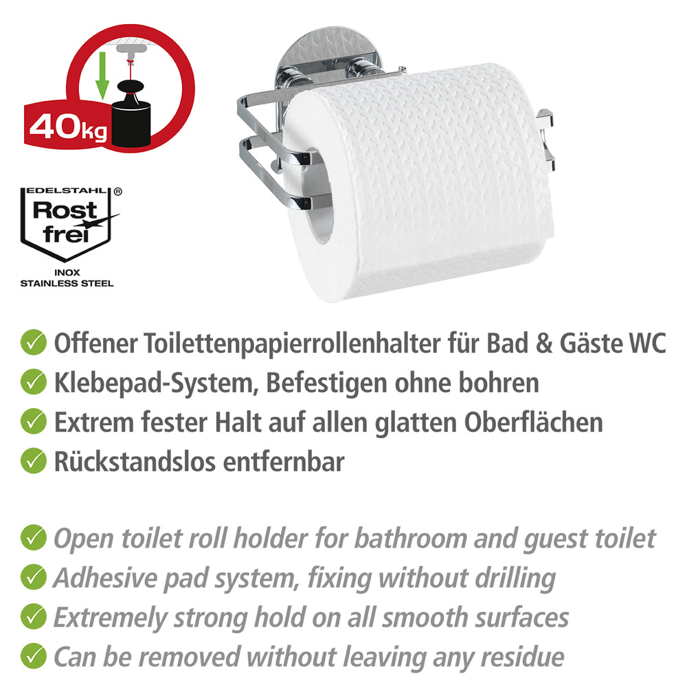 Turbo-Loc® Edelstahl Toilettenpapierhalter  rostfrei, Befestigen ohne bohren