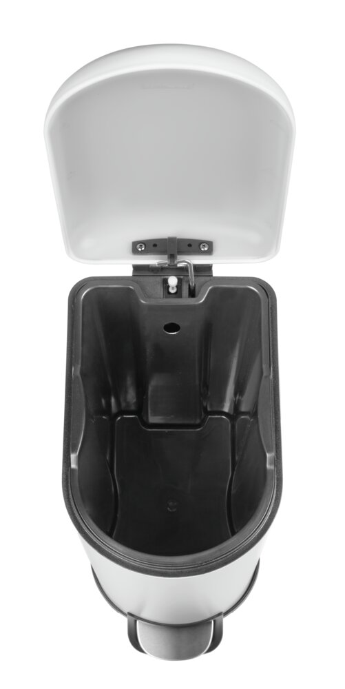 Treteimer Mod. LARA Easy 10L, weiß/schwarz, Metall/Kunststoff, 31x39x18 cm  mit Easy-Close-Mechanik