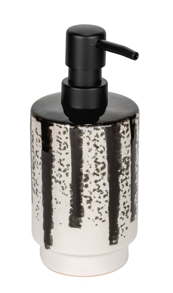 Distributeur de savon Mod. Subiza, blanc/noir, céramique, 0.34 l  peint à la main