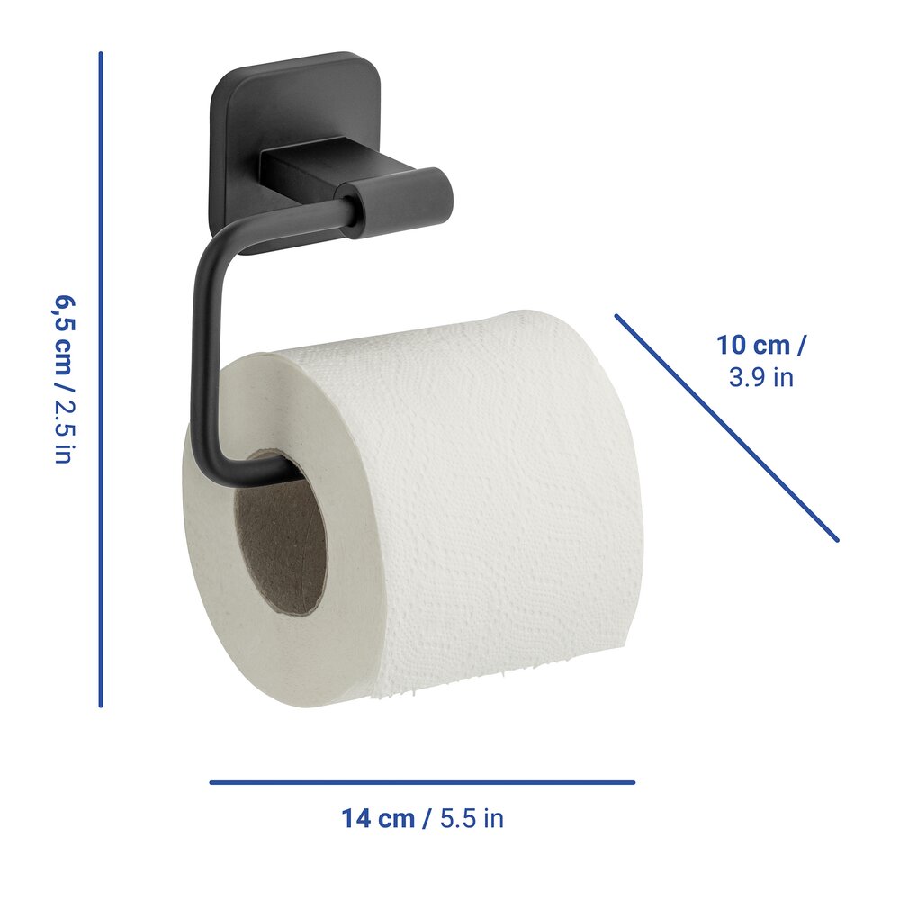 Turbo-Loc® Toilettenpapierhalter Mod. Porto Black  Befestigen ohne Bohren