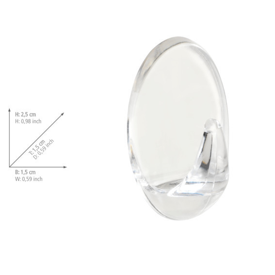 Zwerghaken transparent 6er