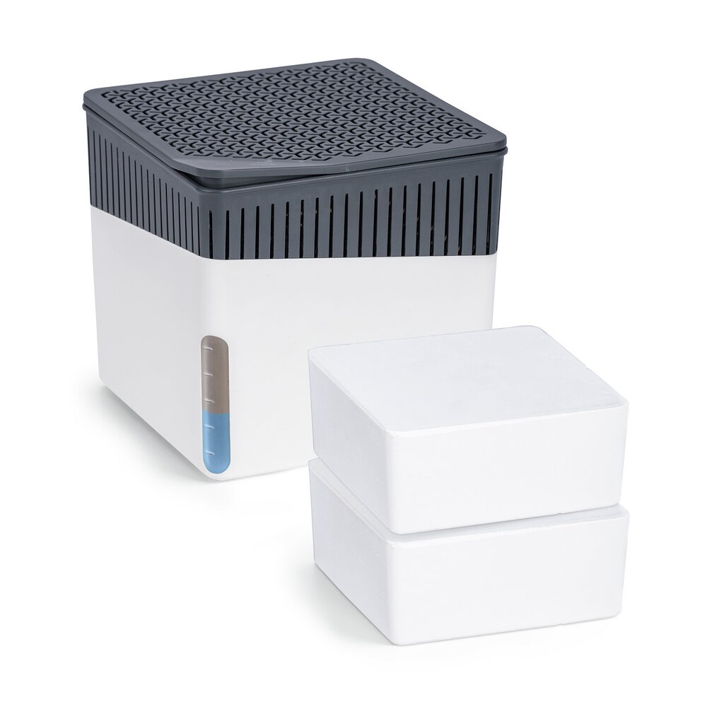 Luftentfeuchter Mod. Cube Weiß 500 g mit Nachfüller  für Räume bis ca. 40 m³