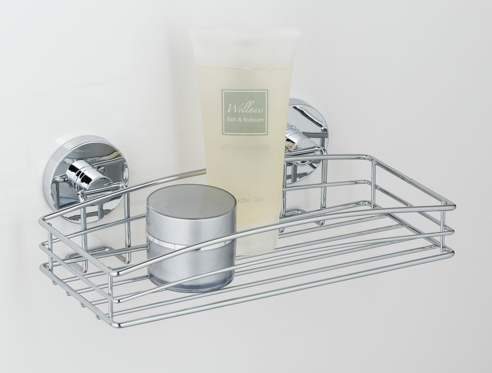 Mod. Vacuum-Loc® Wandablage, Befestigen ohne bohren  aus hochglanzpoliertem, verchromtem Stahl