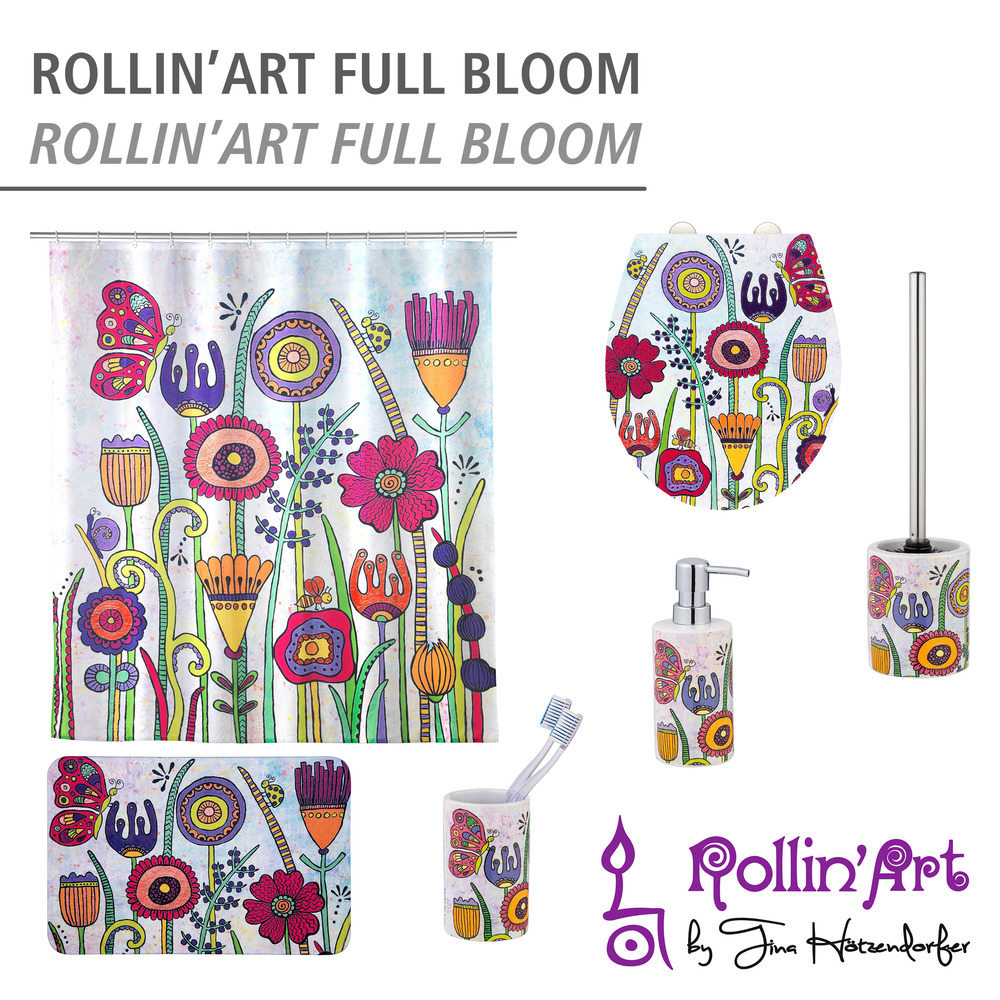 Zahnputzbecher Rollin'Art Full Bloom  mit buntem Blumenwiese-Motiv