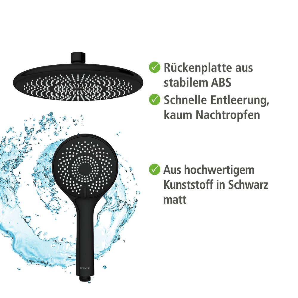 Douchesysteem Watersaving Black