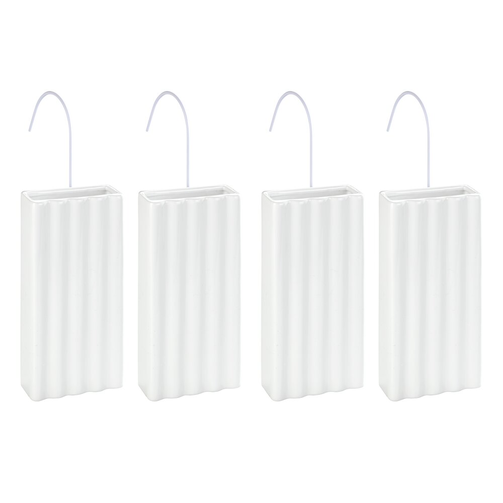 Luftbefeuchter Mod. Linien aus Keramik, 4er Set  Verdunster mit Metallaufhängung