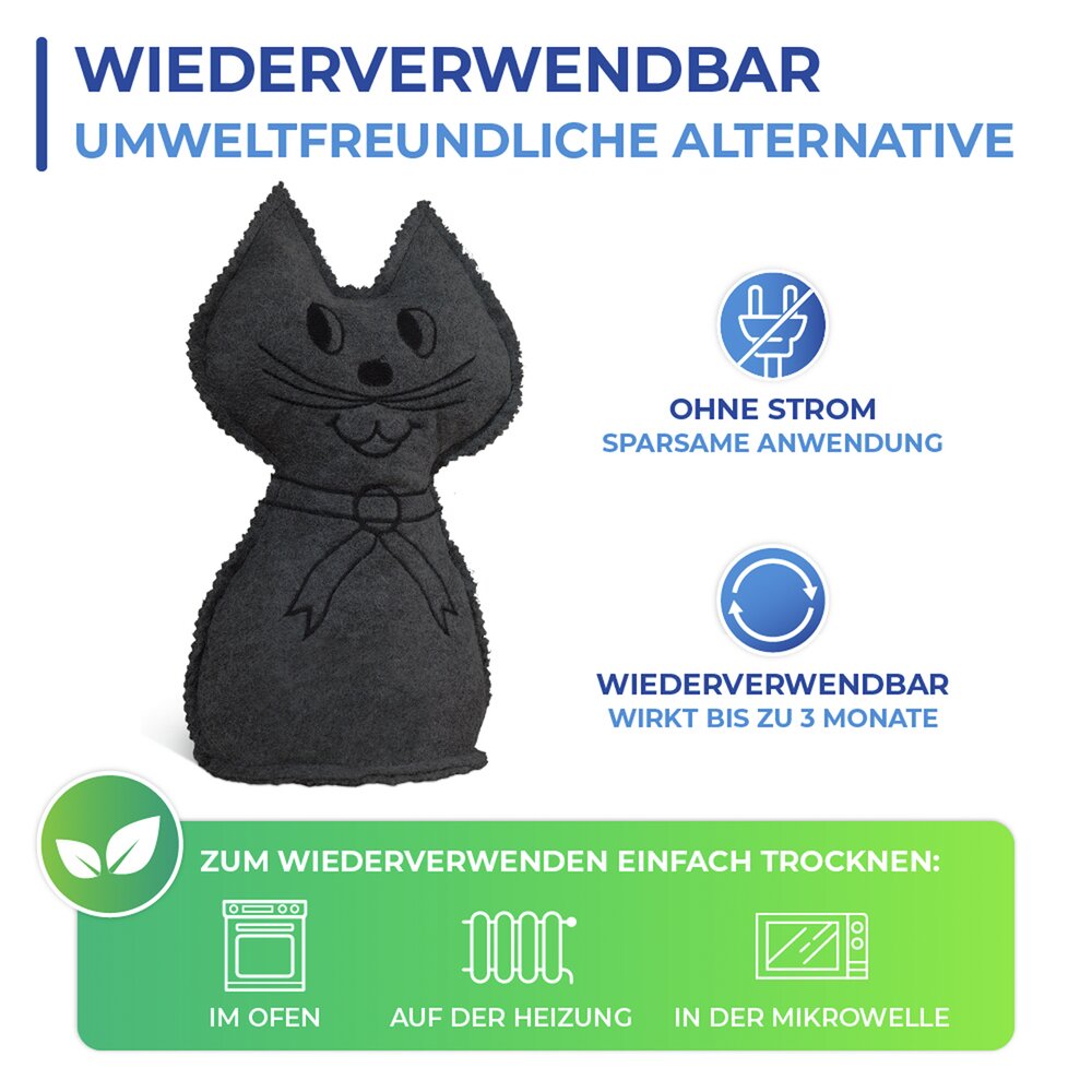Raumentfeuchter Mod. Katze, 2er Set  schwerer Türstopper