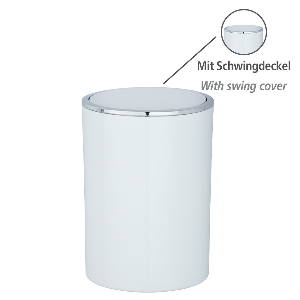 Poubelle à couvercle oscillant Inca blanc  5 l