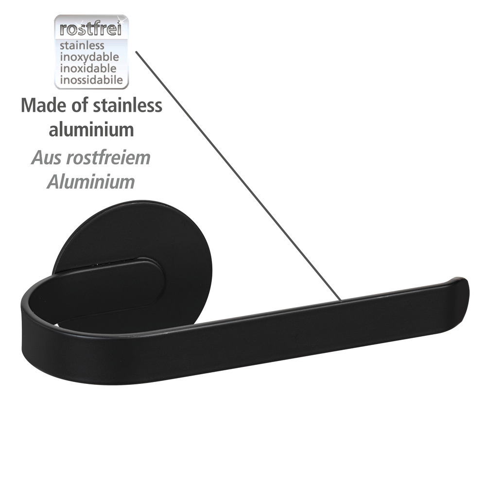 Turbo-Loc® Toilettenpapierhalter Mod. Bivio Black matt  aus Aluminium