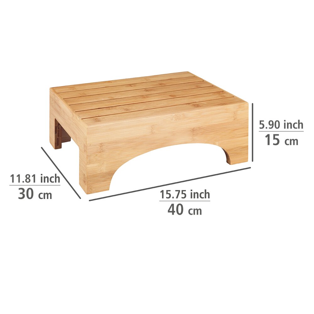 Marche-pied salle de bains Mod. Bambusa en bambou  marchepied pratique