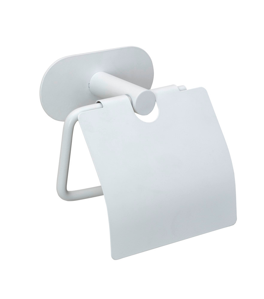 Turbo-Loc® Toilettenpapierhalter mit Deckel Mod. Orea White matt  aus rostfreiem Edelstahl