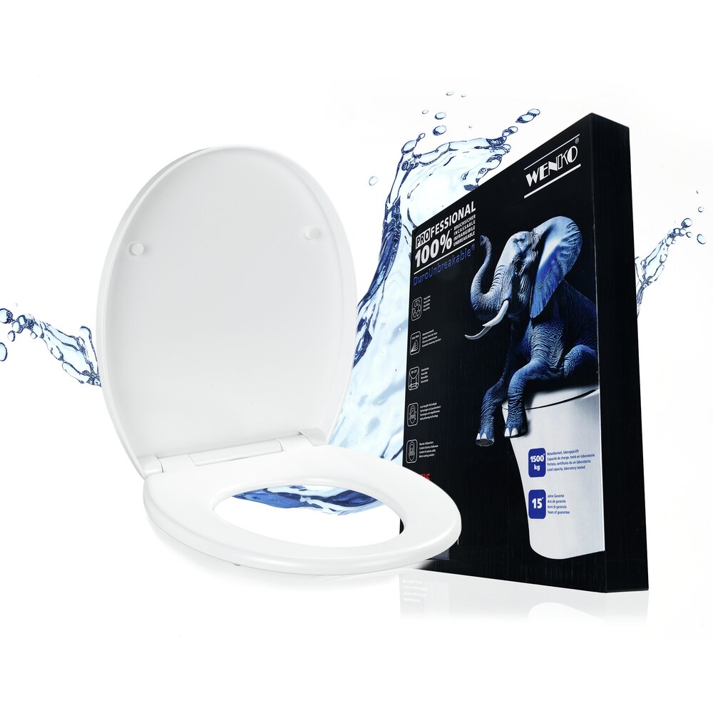 WC-Sitz Mod. Crevada DuroUnbreakable®, Weiß  belastbar bis 1500 kg, Absenkautomatik