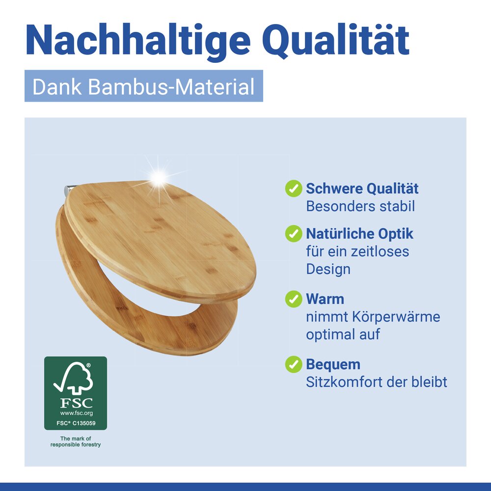 WC-Sitz Mod. Bambusa  aus Bambus