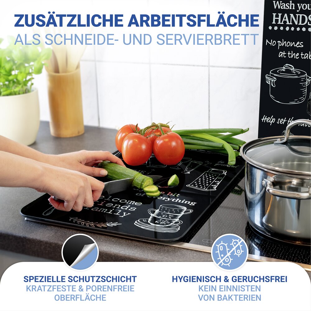 Plaque de Recouvrement Universelle Mod. Kitchen Rules, set de 2  pour tous les types de cuisinières