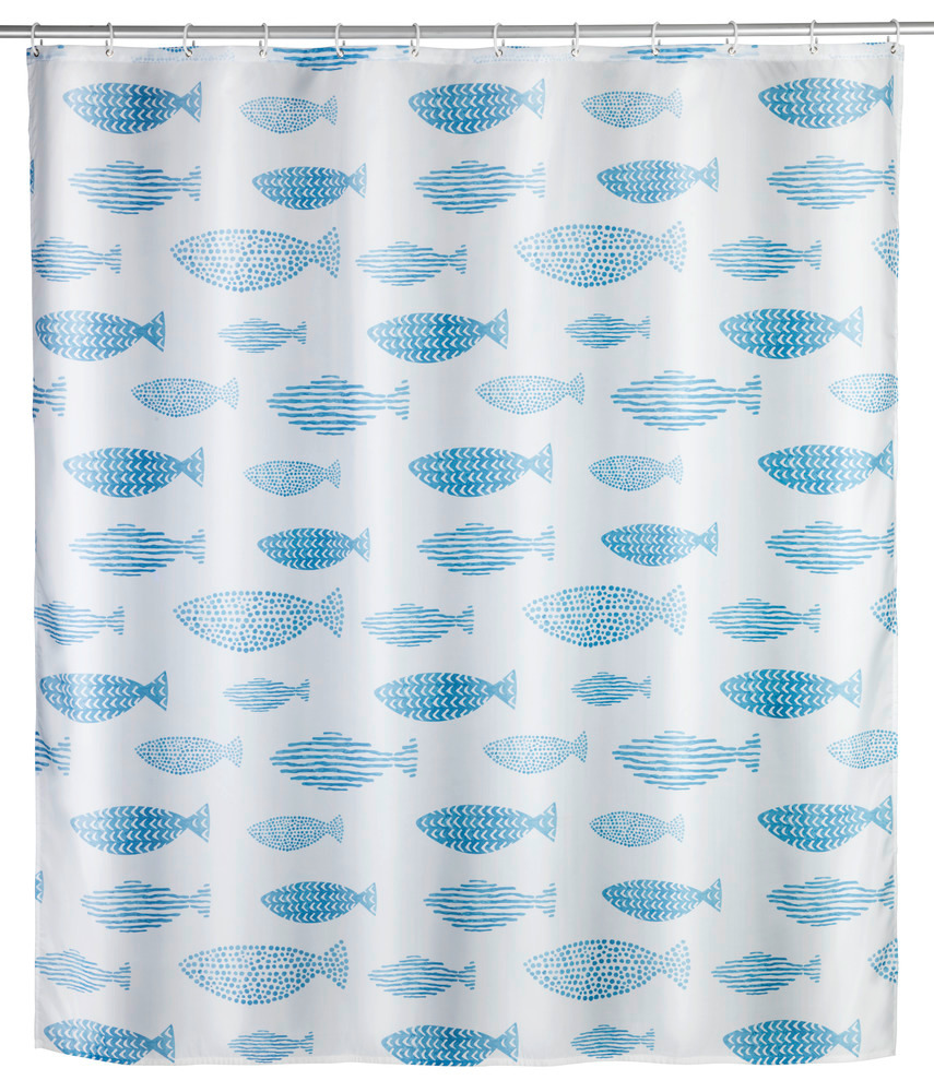 Anti-Schimmel Duschvorhang Mod. Aquamarin  Textil (Polyester), 180 x 200 cm, waschbar