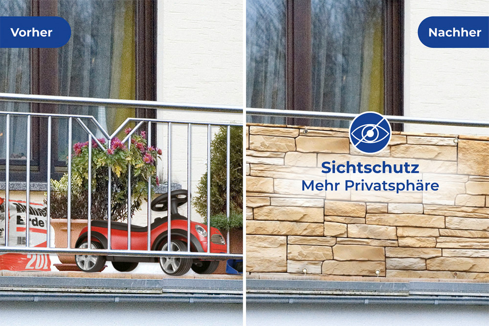 Sichtschutz Mauer  für Balkon und Terrasse