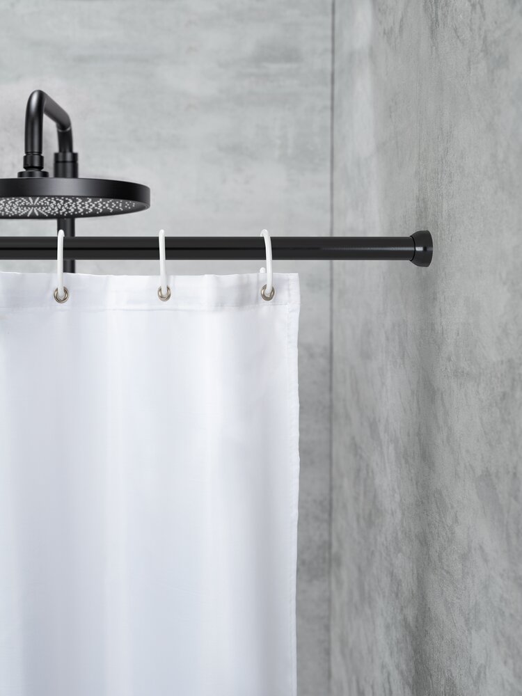 Telescopische douchestang zwart 110 - 185 cm