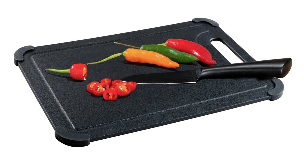 Snijplank Mod. Peet, set van 2, zwart, gerecycled kunststof, 30x20,5x0,8 cm