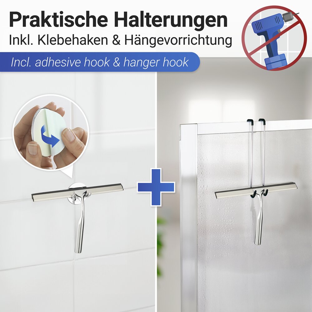 Badezimmerwischer Mod. Terni Plus  mit Turbo-Loc® Wandbefestigung