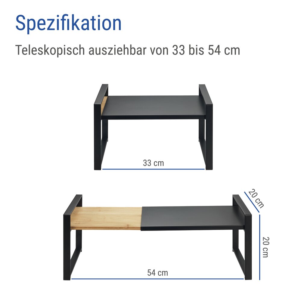 Teleskop-Küchenregal Mod. Lou, 2er Set  ausziehbar
