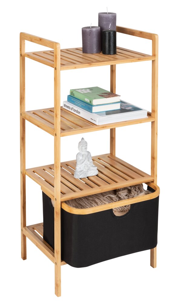 Étagère à 3 niveaux Mod. Ecori  bambou certifié FSC®, polyester