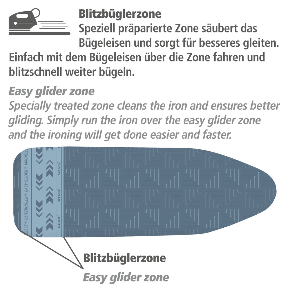 Bügeltischbezug Air Comfort mit Blitzbüglerzone XL/Universal  Bügelbrettbezug, 140 x 48 cm, mit Blitzbüglerzone