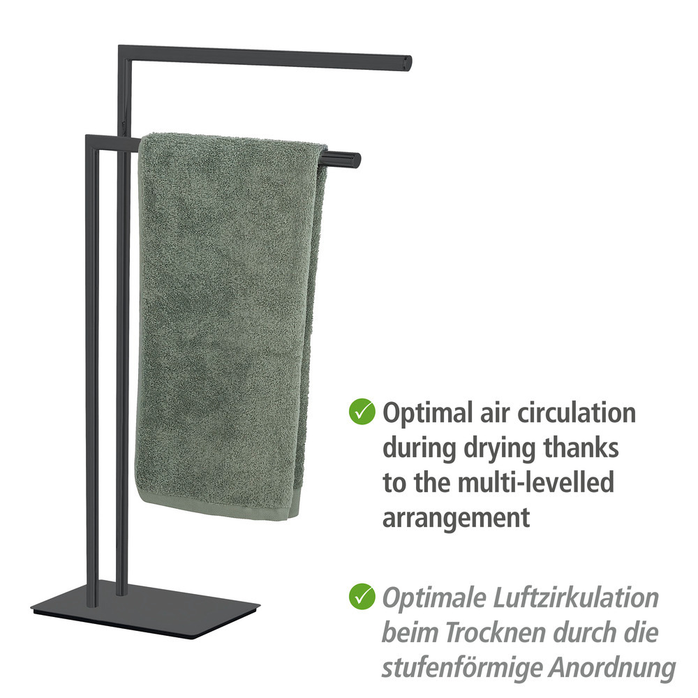 Handtuchständer Mod. Recco Schwarz  aus lackiertem Stahl