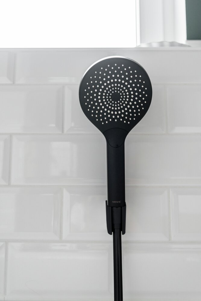 Douchekop Watersaving Zwart mat
