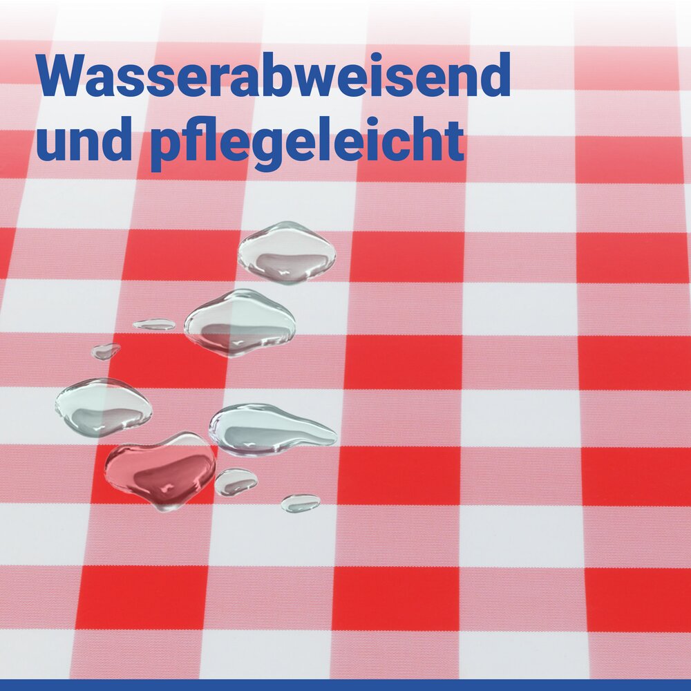 Spann-Tischdecke Mod. Karo, Rot, Ø 70 - 86 cm  für Garten und Outdoor-Bereich