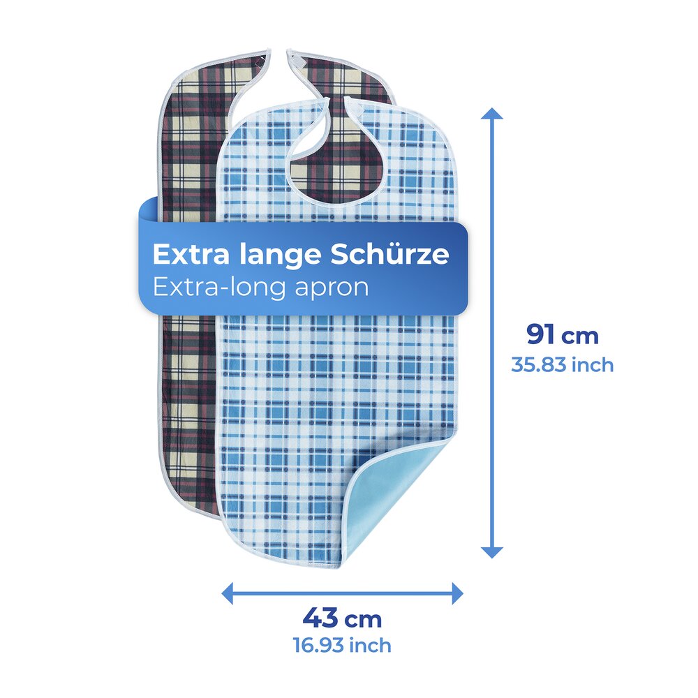 Speiseschürze kariert, 2er Set  waschbar bis 60 °C