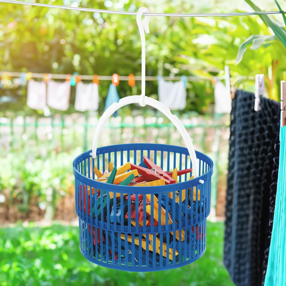 Wäscheklammer-Korb mit 30 Wäscheklammern  aus Kunststoff