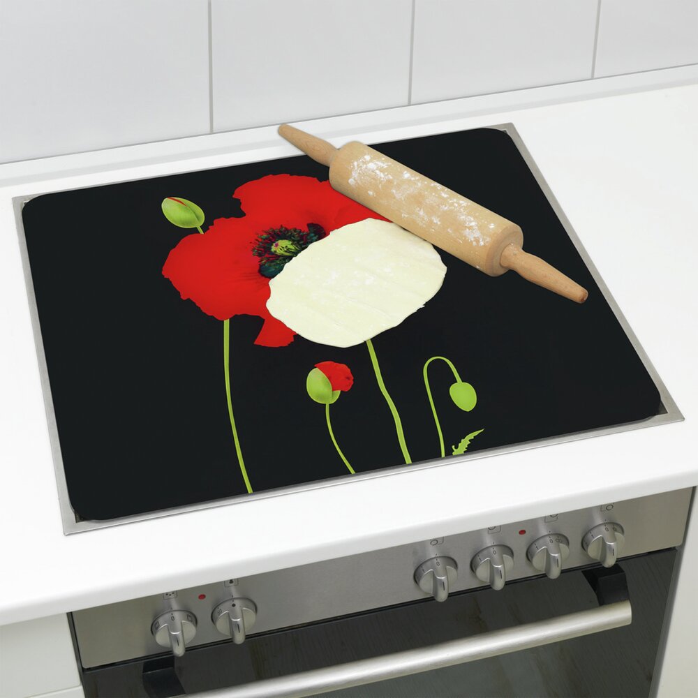 Multi-Platte Mod. Mohn  Spritzschutz, Herdblende, Schneidbrett