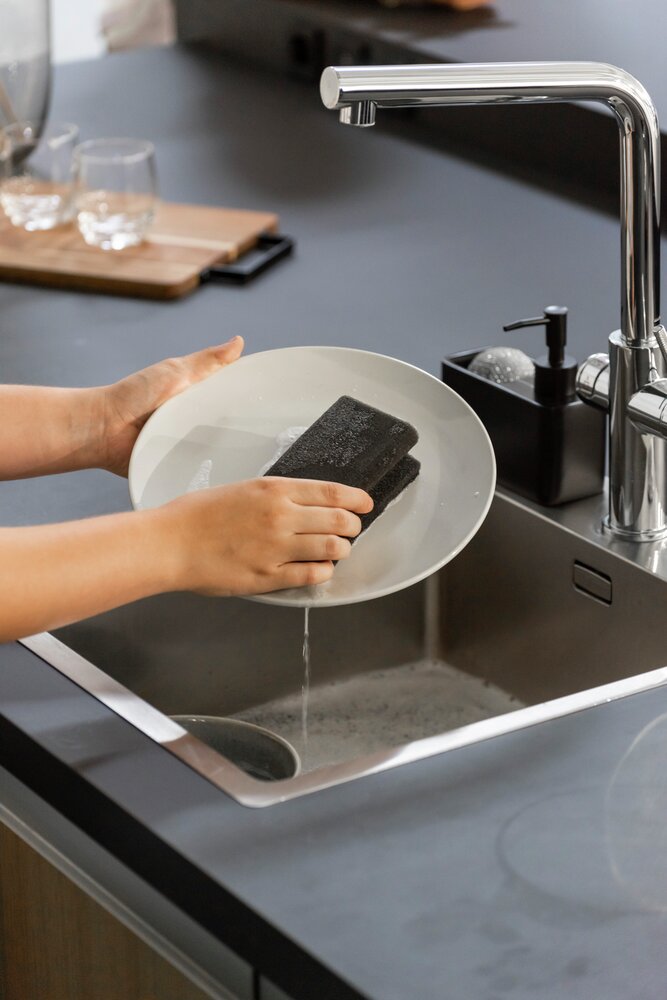 Grill Reinigungsschwamm Mod. Ben, 2er Set  2-Phasen Schwamm mit grober und weicher Seite